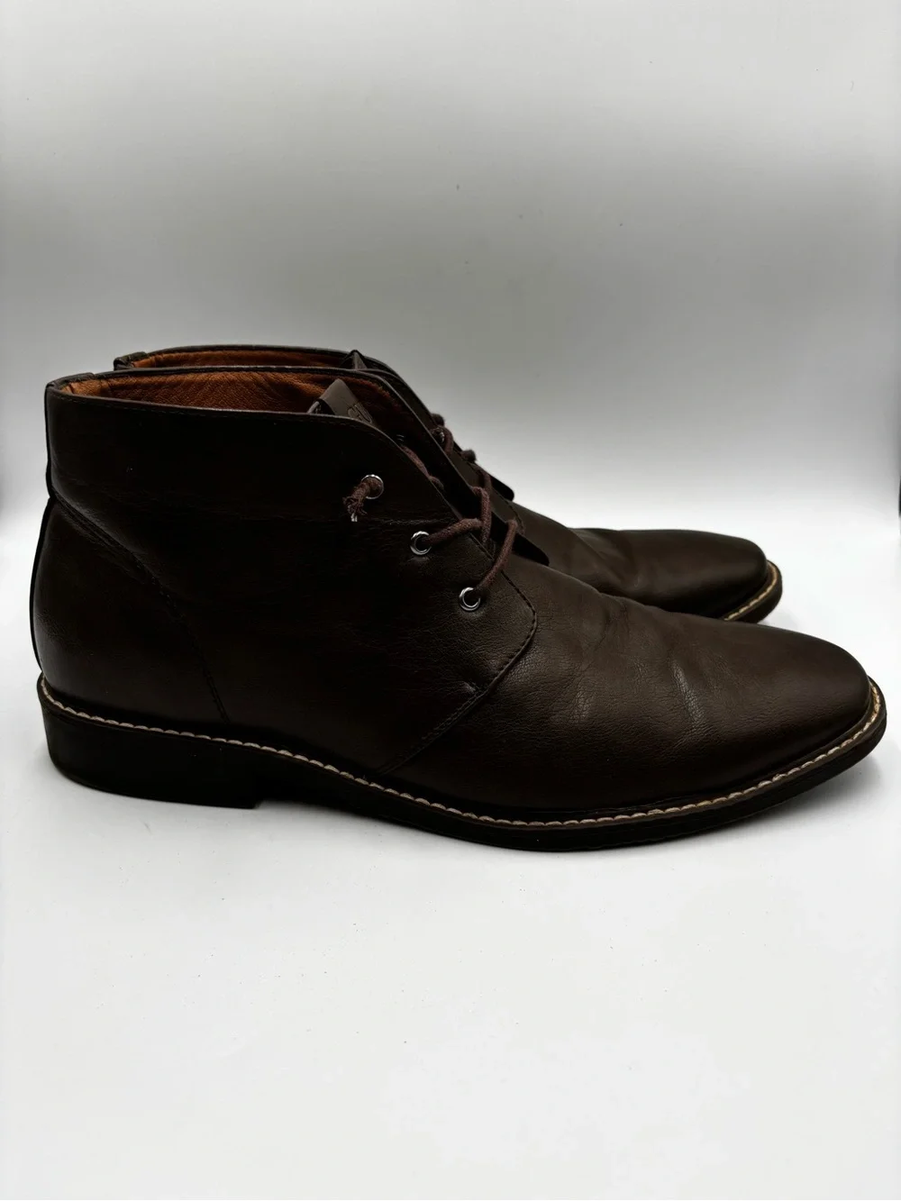 Guess Men's Joey Casual Chukka Ankle Boots Brown Faux Leather Size 12